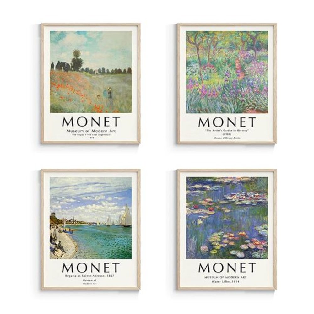 Claude Monet Water Lilies Nature Art Posters Prints 4 Vintage Style